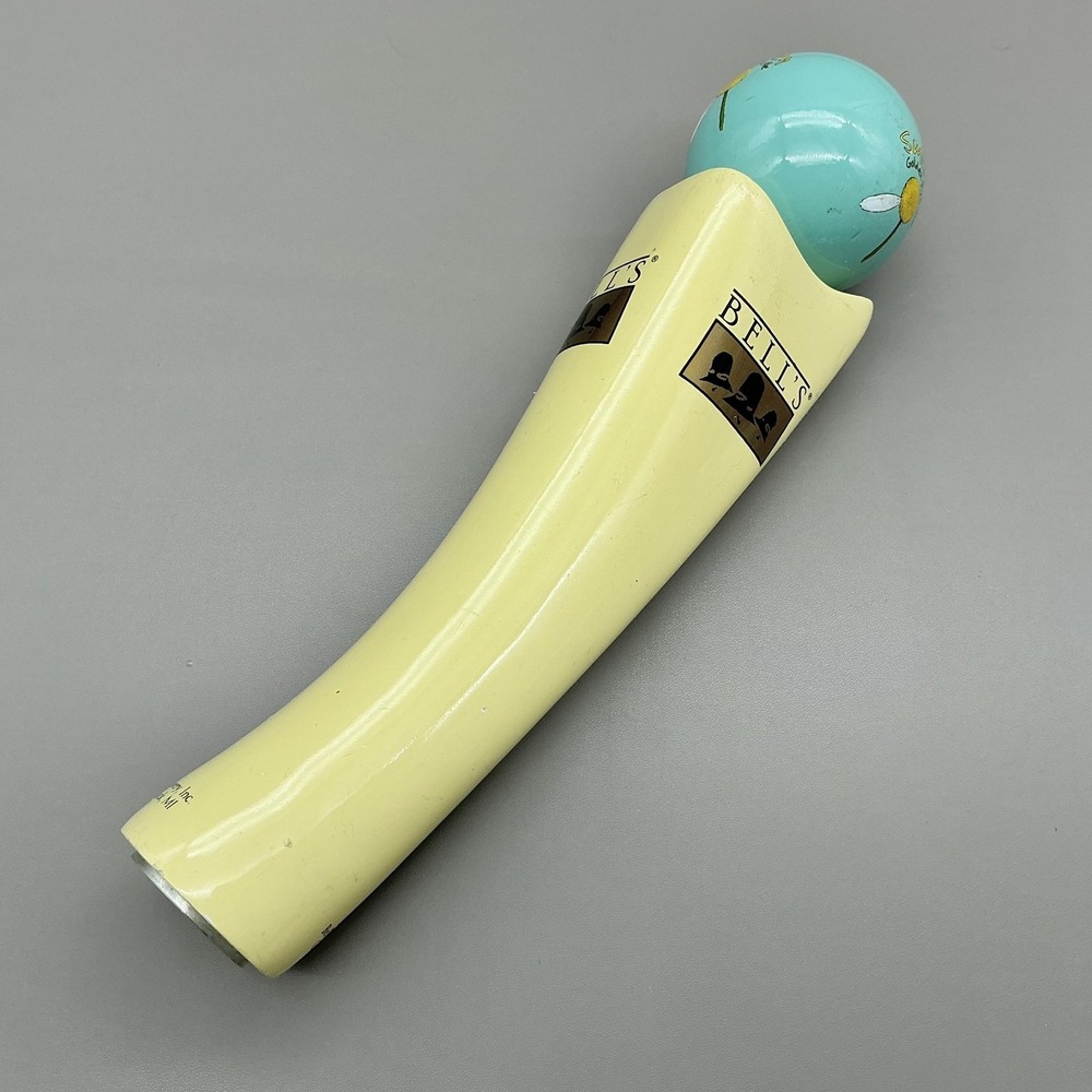Bell's Brewery Smitten Golden Rye Ale Beer Tap Handle Yellow Blue Bar Pub